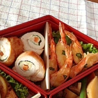 ☆ヘルシー弁当①鶏のチーズロール